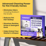 Fursprint Washing Machine Cleaner Tablets Ultra - 40% Stronger Formula: Designed for Pet Owners, Removes Residue, Grime & Odors, Compatible with HE
