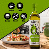 Chosen Foods Avocado Oil, 1 Liter - All Purpose Cooking Oil made from 100% Pure Avocados - Non-GMO, Gluten-Free, Keto Friendly, Glyphosate Free - 33.8 Fl Oz (Pack Of 1)
