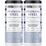 Therapy Stainless Steel Wipes, 30 Count (2 Pack) - Appliance Cleaner for Fridge, Dishwasher, Oven, Stove, Sink, Microwave, and More - Removes Smudges