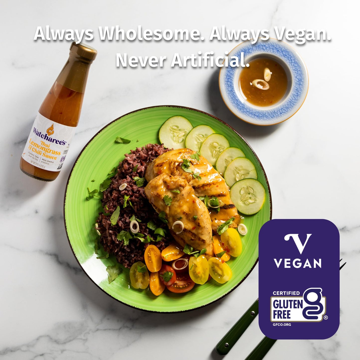 Watcharee's Thai Lemongrass Chili Sauce, Gluten Free, Vegan, Authentic Stir Fry, Dressing, Rice Seasoning, Condiment & Dipping Sauce - 8.1 oz Bottle