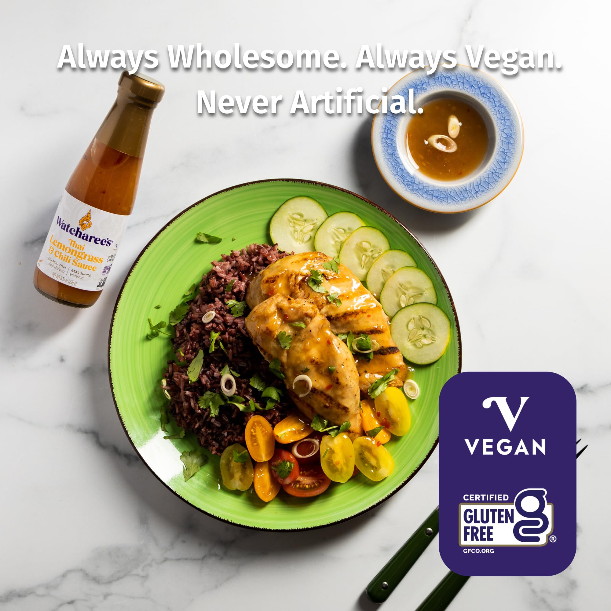 Watcharee's Thai Lemongrass Chili Sauce, Gluten Free, Vegan, Authentic Stir Fry, Dressing, Rice Seasoning, Condiment & Dipping Sauce - 8.1 oz Bottle