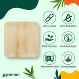 EPORIUM 8 Inch Square Palm Leaf Plates (50-Pack) I Compostable Disposable Dinnerware | Premium Quality I Eco-Friendly Plates Sustainable Heavy Duty