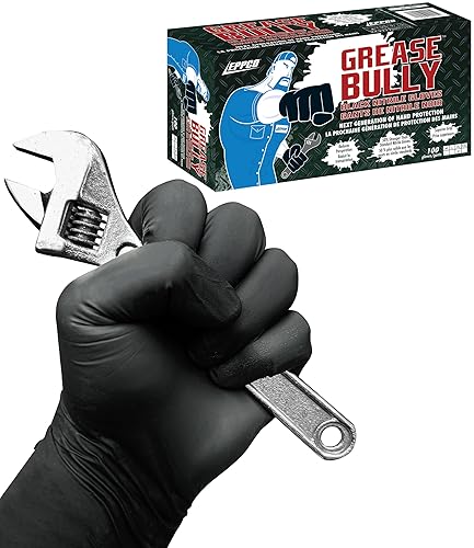 GREASE BULLY 6 mil Black Nitrile Gloves - Large -100ct