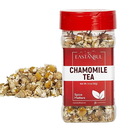 Eastanbul Chamomile Flowers Loose Dried, 1.4oz, Dried Chamomile Tea Loose Leaf, Flor de Manzanilla, Caffeine-Free Camomile Tea, Camomille Herb, Full