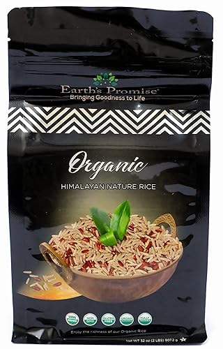 Heritage Gardens Organic Himalayan Nature Rice 32 oz (2 lb) - Rare Heirloom Grain, Single Origin, Non-GMO, Gluten Free, Low-Arsenic - Artisan Mountain Rice