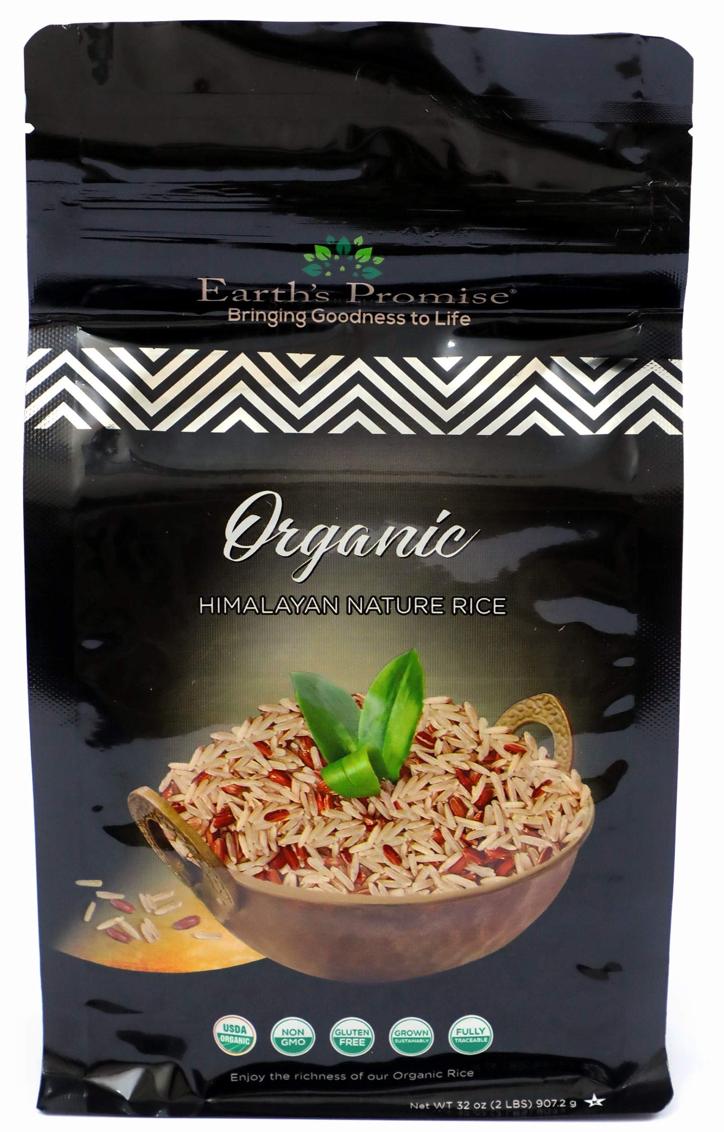 Heritage Gardens Organic Himalayan Nature Rice 32 oz (2 lb) - Rare Heirloom Grain, Single Origin, Non-GMO, Gluten Free, Low-Arsenic - Artisan Mountain Rice