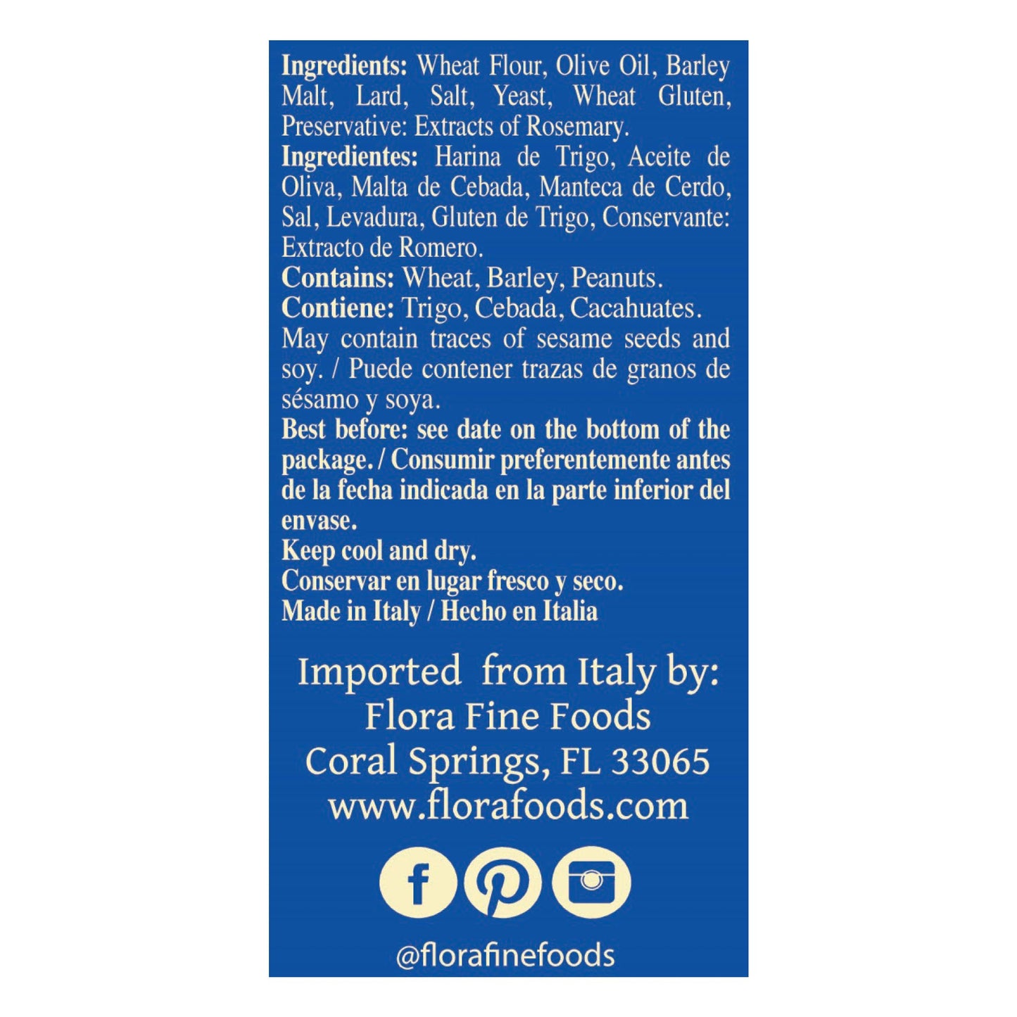Flora Grissini Torinesi - Traditional Italian Thin Breadsticks, Oven-Baked & Lightly Crisp - Authentic Imported Snack, Perfect for Pairing