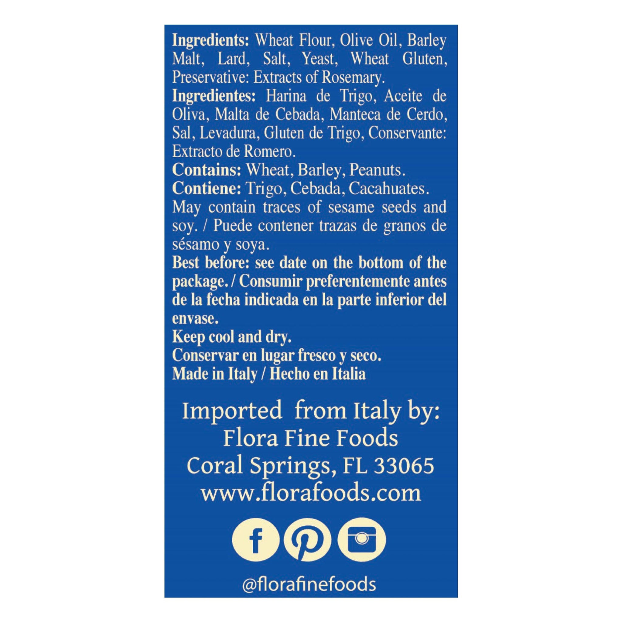 Flora Grissini Torinesi - Traditional Italian Thin Breadsticks, Oven-Baked & Lightly Crisp - Authentic Imported Snack, Perfect for Pairing