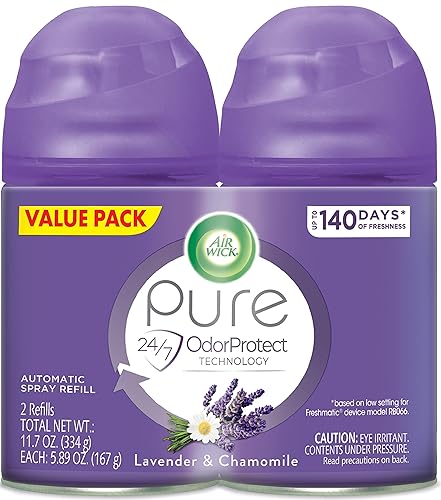 Air Wick Freshmatic 2 Refills Automatic Spray, Lavender & Chamomile, Air Freshener, 5.89 Ounce (Pack of 2)