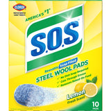 S.O.S Steel Wool Soap Pads, Lemon Fresh, 10 Count