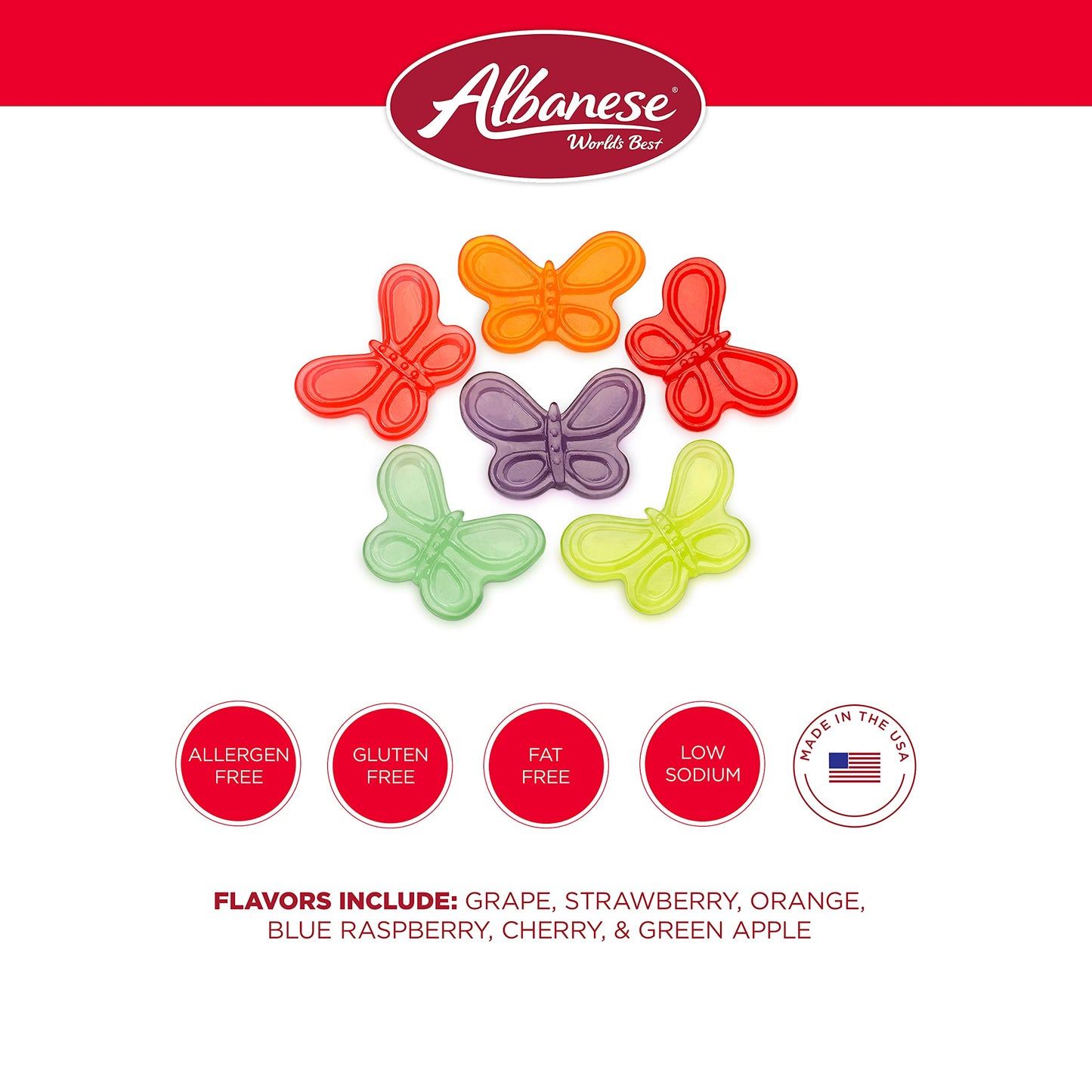 Albanese Candy, Large Gummi Butterflies, 5-pound Bag
