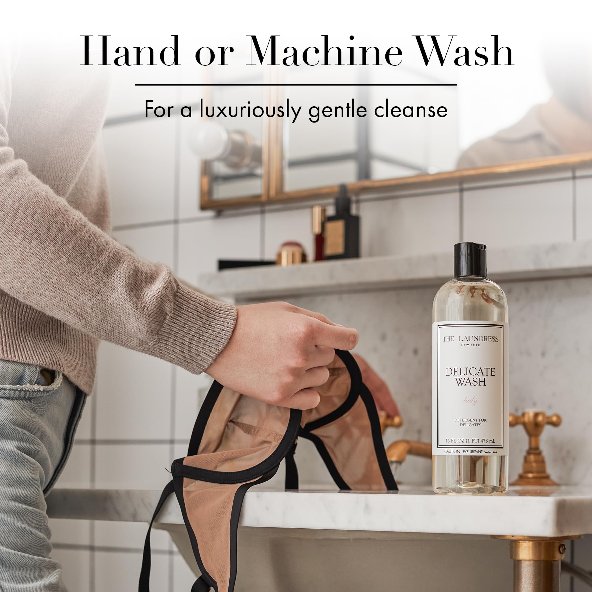 The Laundress Delicate Wash Luxury Liquid Laundry Detergent, 31 Loads, Concentrated Washing Detergent, Lady Scent, Enzyme-Free Hand or Machine Wash