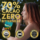 Macalat Quinoa Chocolate Crunch Thins, Sugar-Free Sweet Dark Chocolate Quinoa Crisps with Allulose and Monk Fruit, Bitter-Free 70% Peruvian Cacao