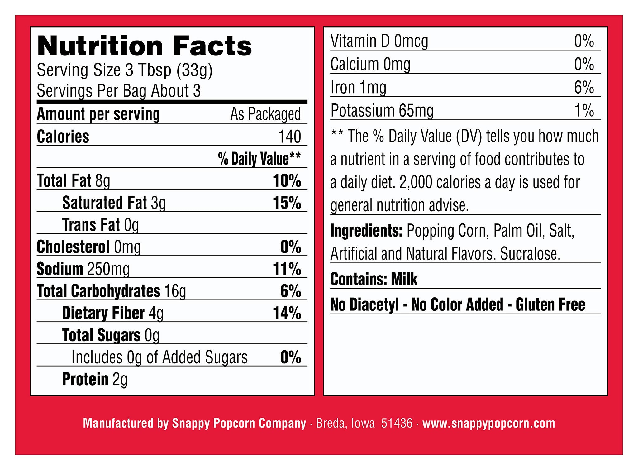 Snappy Kettle Corn Microwave Popcorn, 3.5 oz, 48 Pack
