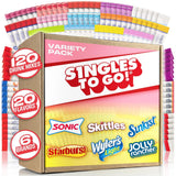 Singles To Go! 120ct Bulk Variety Pack - 20 Different Flavors from Skittles, Sonic, Sunkist, Starburst and More - Sugar Free Drink Mix Packets - Sugar