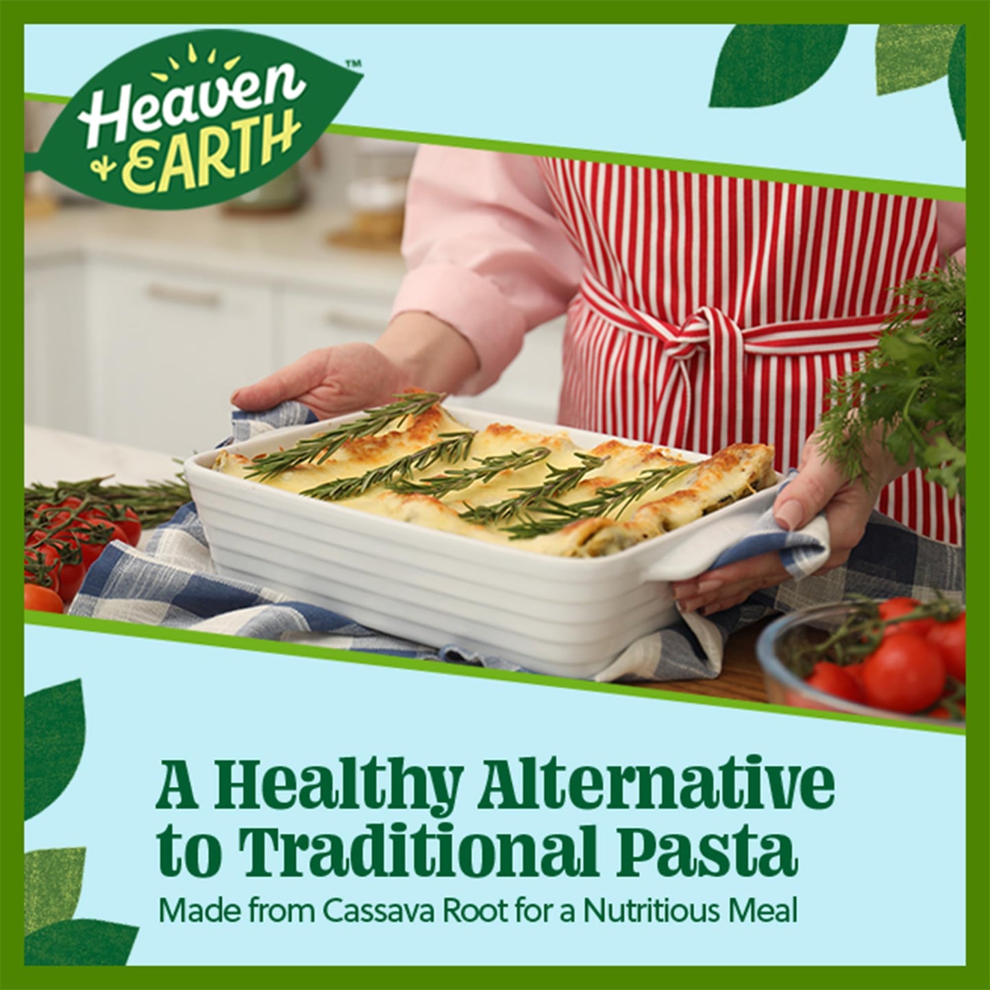 Heaven & Earth Grain Free Pasta, Cassava Lasagna Pasta, 8oz (2 Pack) | Paleo Pasta | Vegan | Certified Gluten Free | Kosher for Passover