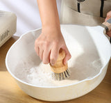 Bamboo Palm Pot Brush.Kitchen Mini Round Dish Brush,Natural Scrub Brush Cleaning Kit for Skillet,Washing Dishes,Vegetables,Pots, Pans. (1x Hard