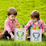 3 Pack Personalized Easter Basket, Touber Easter Bunny Baskets Easter Baskets for Kids Personalized Easter Gifts for Kids Ideas Easter Baskets Empty