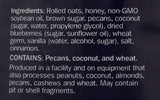 Milk & Honey Granola, Granola Blueberry Pecan Mix, 16 Ounce