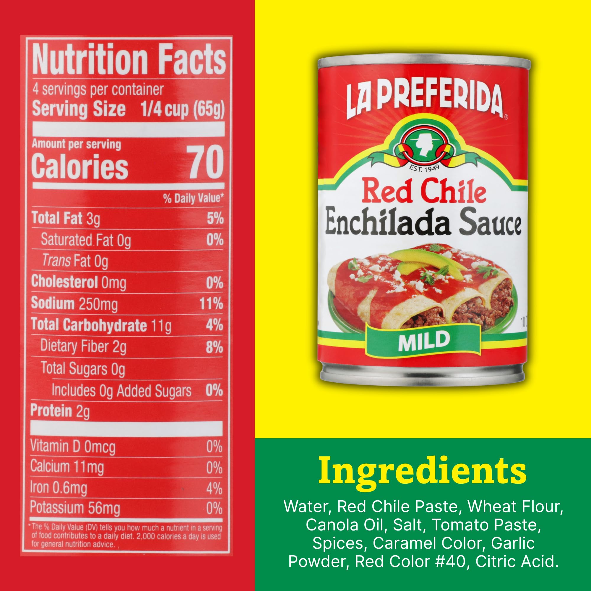 La Preferida Mexican Foods Red Chile Enchilada Sauce, Mild | Salsa de Chile Rojo para Enchiladas | 10 OZ (Pack of 12)