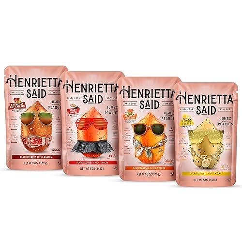 Henrietta Said Wing-Flavored Peanuts - Variety Pack - Truly Good Foods Shelled Snacking Nuts - Bold Flavors - Savory & Spicy - Jumbo Flavored Peanuts