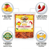 Chili Chamoy Mango Slices, 8.5 oz. Bag of Authentic Mexican Dry Fruit Candy, Sweet and Spicy Flavor, Fresh and Natural Dulce Mexicano, by Don Turinos
