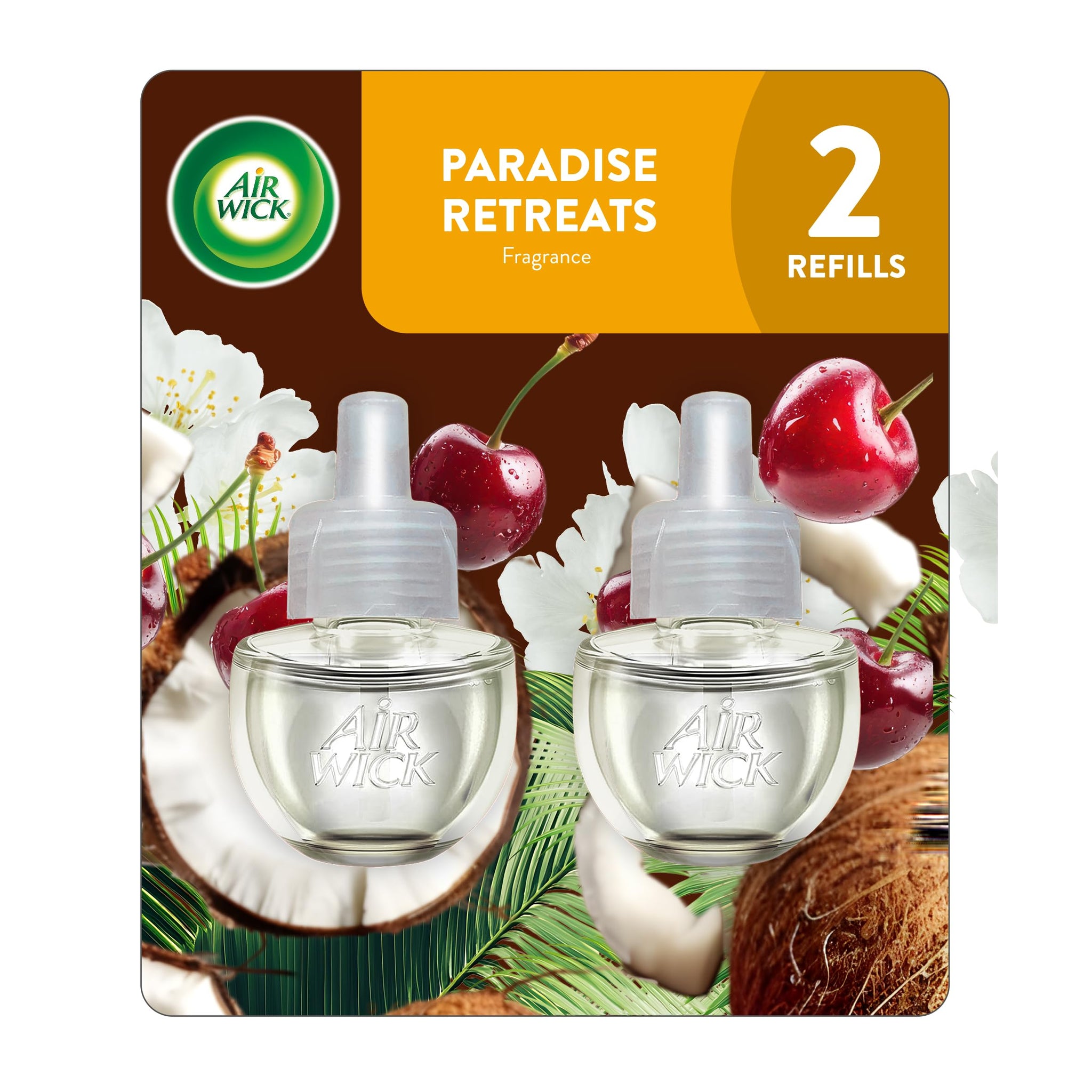 Air Wick Plug in Scented Oil Refill, 2ct, Paradise Retreat, Air Freshener, Essential Oils