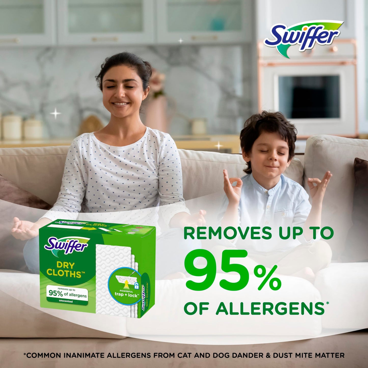 Swiffer Sweep + Mop, Dry Pads Refill, Floor Cleaner for Dirt, Dust, Hair, Cleaning Cloths for Mopping Home, Bathroom, Kitchen, Dust Mop, Floor Duster