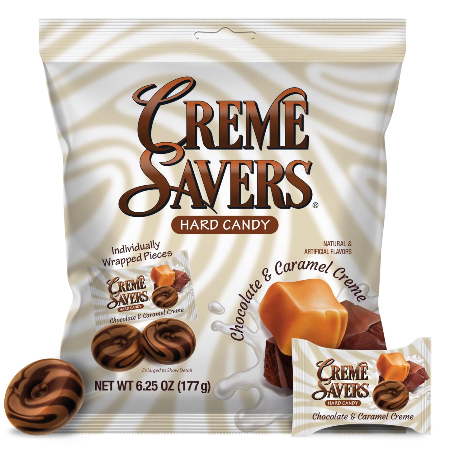 Creme Savers Chocolate and Caramel Hard Candy | The Taste of Sweet Chocolate Swirled in Rich Caramel Cream | The Original Classic Creme Savers Brought