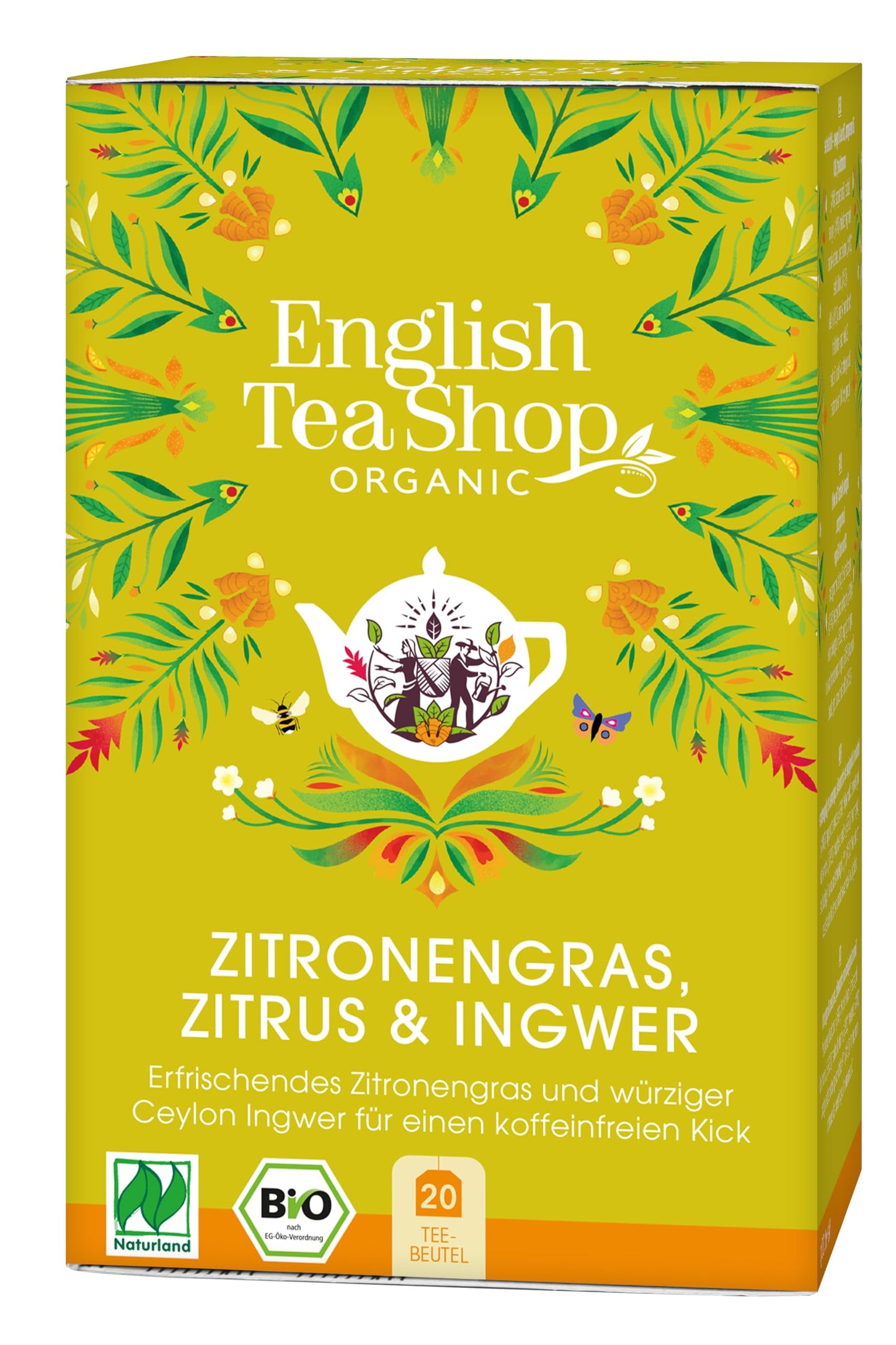 English Tea Shop Lemongrass Ginger & Citrus Fruits Organic ,20 Sachet Tea Bags