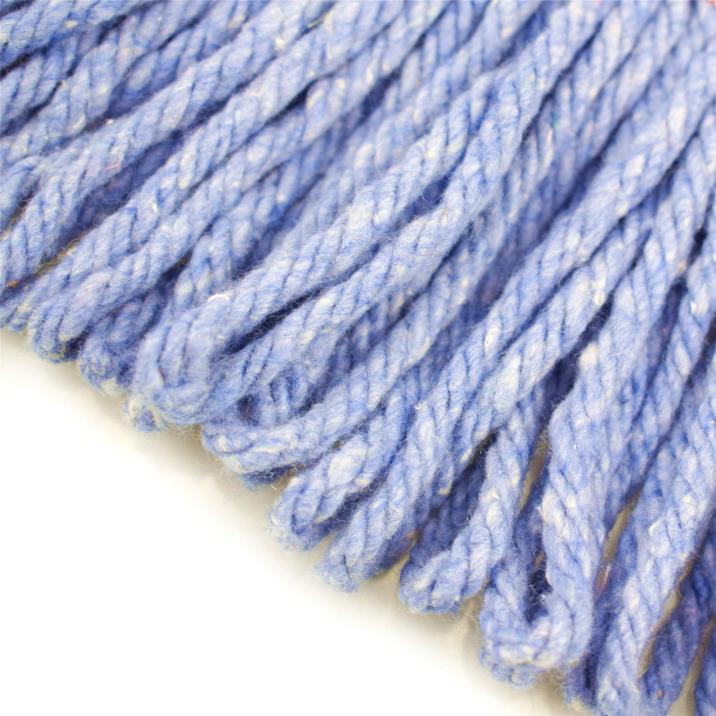 String Mop Heads Replacement Heavy Duty Commercial Grade Blue Cotton Looped End Wet Industrial Cleaning Mop Head Refills (6, Large)