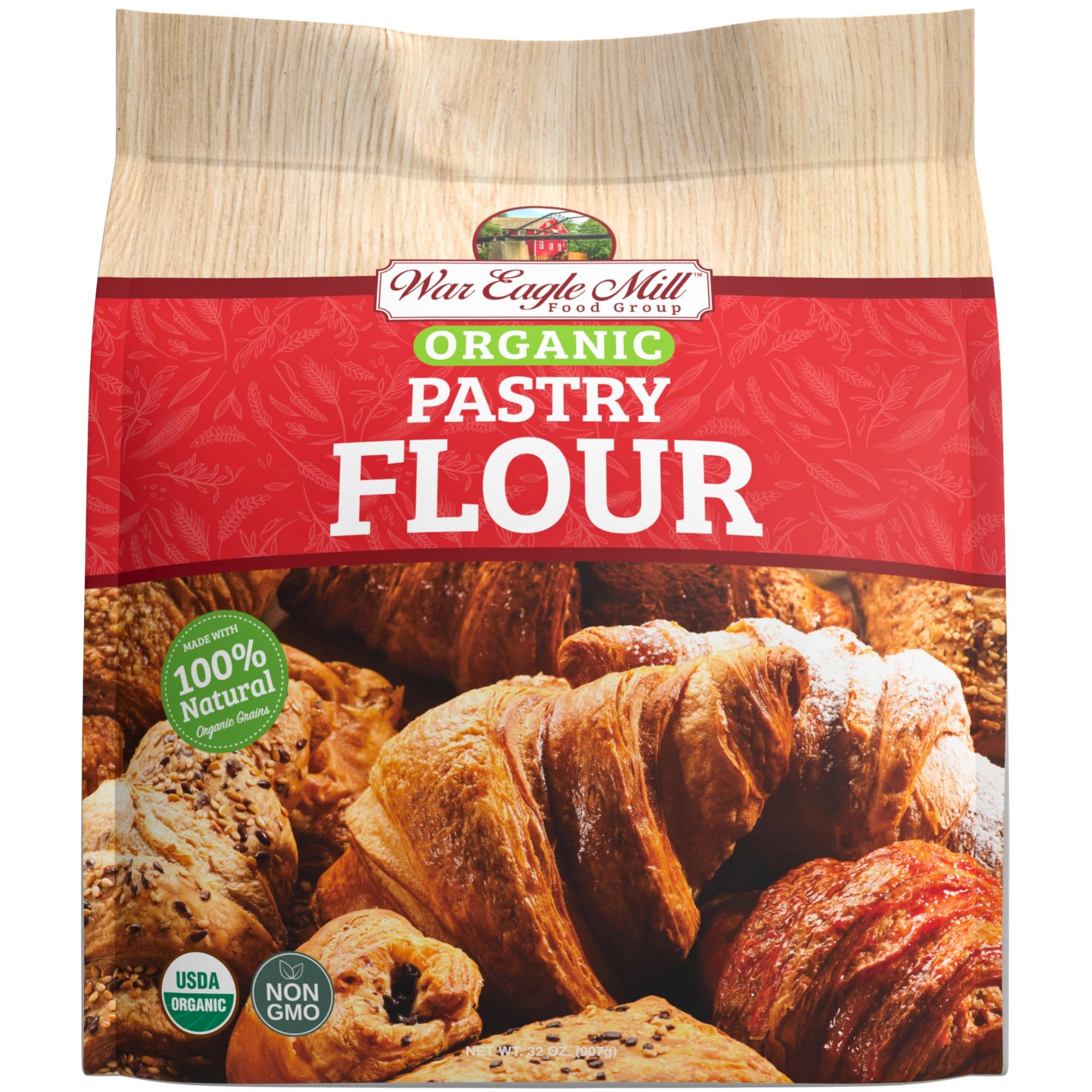 War Eagle Mill Organic Pastry Flour, 32 oz Bag (2 Pack)