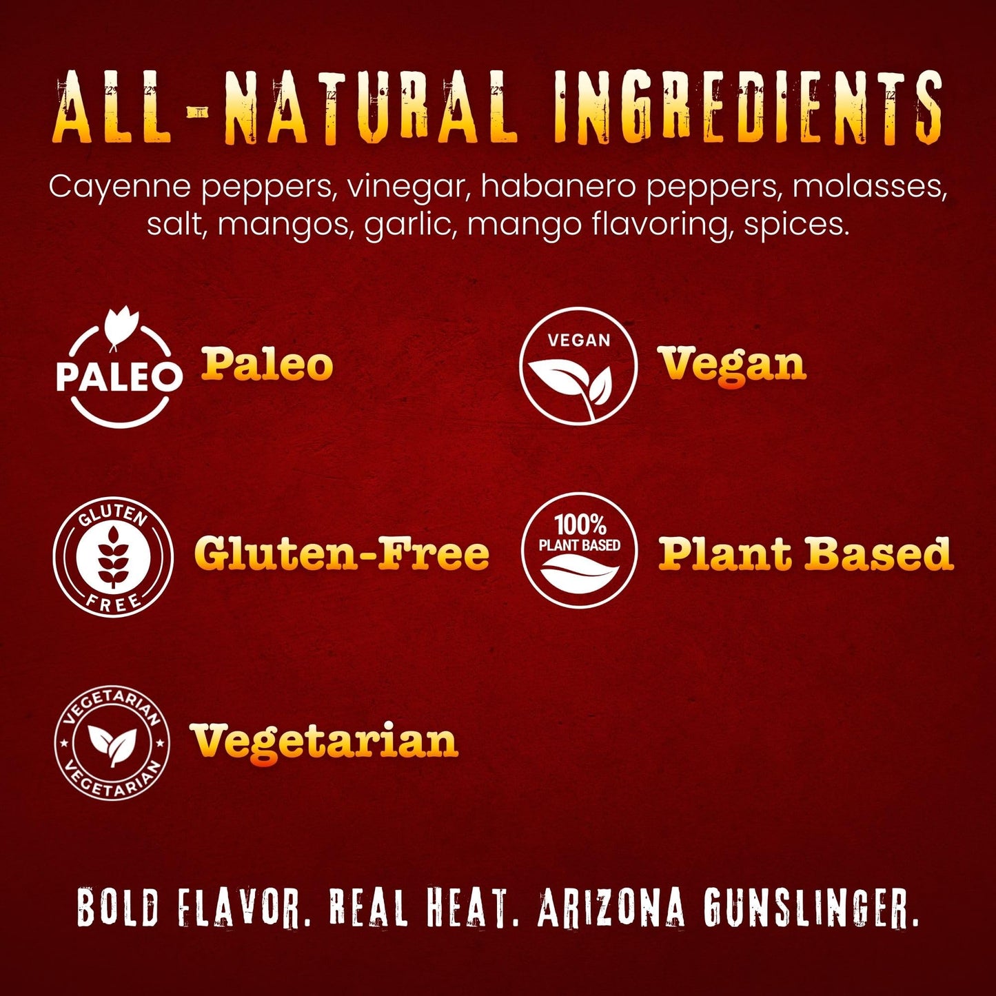 Arizona Gunslinger Habanero Mango Buffalo Wing Sauce Hot & Sweet - Spicy Condiment with Real Peppers and Mango Habanero Sauce, Organic Sweet Chili