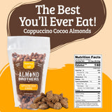 Almond Brothers Roasted Almonds - 2 lb bag - Hand Crafted Cappuccino & Cocoa Almonds, Gluten-Free, Non-GMO