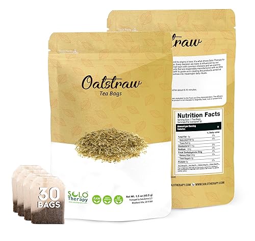 Oatstraw Tea Bags - Oatstraw Herb - Avena Sativa - Oatstraw Tea Herbal Tea Bags - Resealable Bag - No Additives, No Preservatives (30 Tea Bags