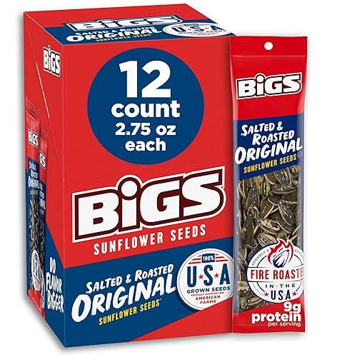 BIGS Sunflower Seeds, Salted & Roasted Original Flavor, 2.75 oz. (Pack of 12)