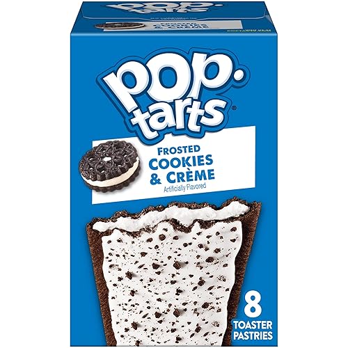Pop-Tarts Toaster Pastries, Breakfast Foods, Kids Snacks, Frosted Cookies and Creme (8 Pop-Tarts)