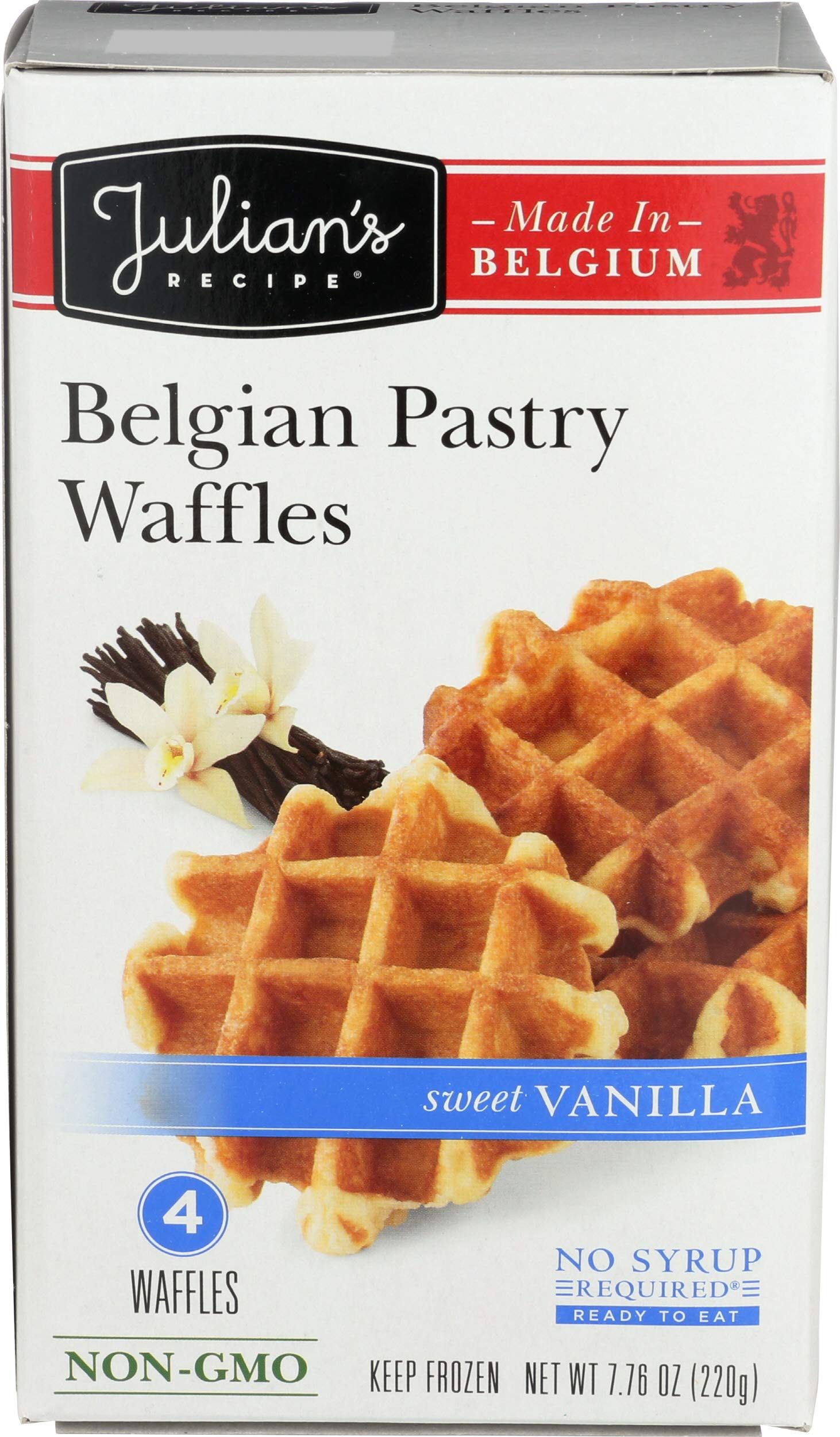 JULIANS RECIPE Natural Waffle, Belgium Vanilla, 7.76 Ounce (Pack of 12)