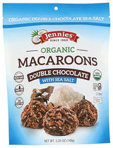 Jennies Organic Double Chocolate Macaroons with Sea Salt, 5.25oz | Dairy Free | Gluten Free | Peanut Free | Individually Wrapped