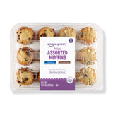 Amazon Grocery, Mini Assorted Blueberry & Chocolate Chip Muffins, 10.3 Oz, 12 Ct, Frozen