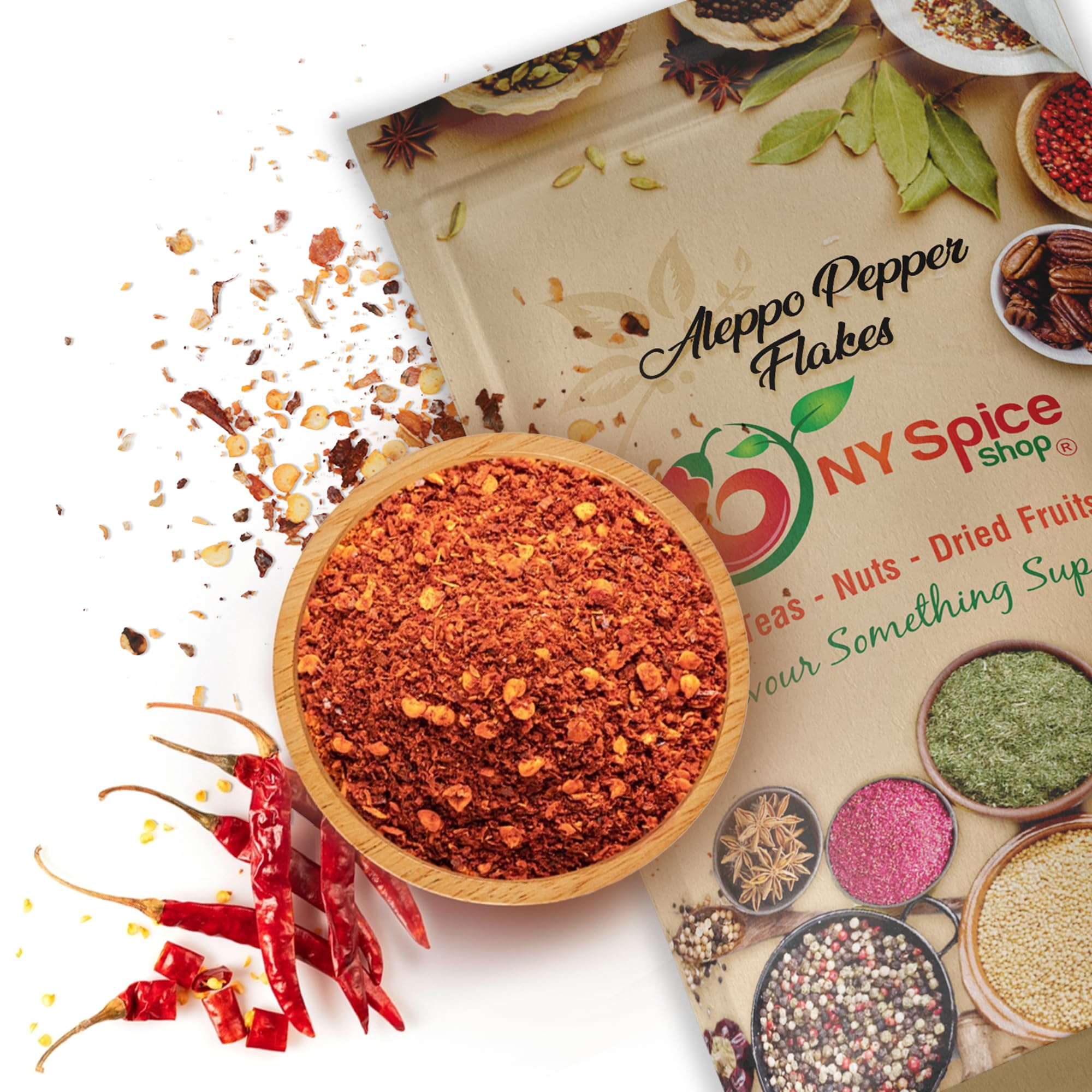 NY SPICE SHOP Aleppo Pepper - 5 Pound Crushed Chili Aleppo Peppers Flakes - Red Aleppo Pepper Spice - Middle Eastern Aleppo Peppers Seasoning, Savory
