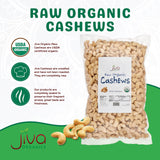 Organic Raw Cashews 2 LB Bag, Gluten-Free, Non-GMO, Vegan, Whole Raw Nuts, Unsalted, Unroasted, Crunchy & Healthy Snack, For Baking & Cooking by Jiva