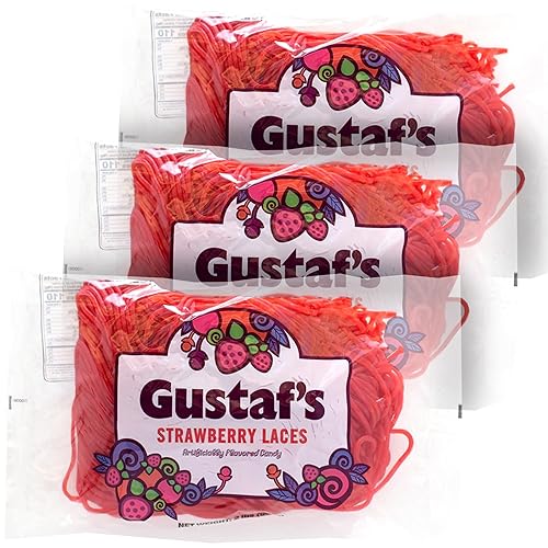 Gustaf's Strawberry Laces, 2 lbs(Pack of 3)