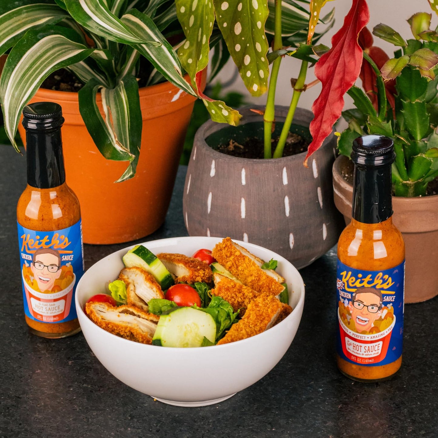 Keith's Chicken Sauce Hot Sauce Duo by Heatonist, Made with Natural Ingredients, Variety Pack of Tangy & Fiery Flavors, 5 fl oz Bottles (2-Pack)