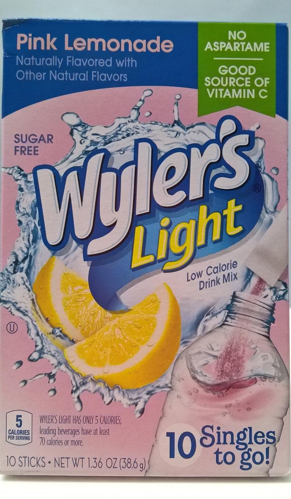 Wyler's Light Singles To Go Pink Lemonade Soft Drink Mix, 10ct