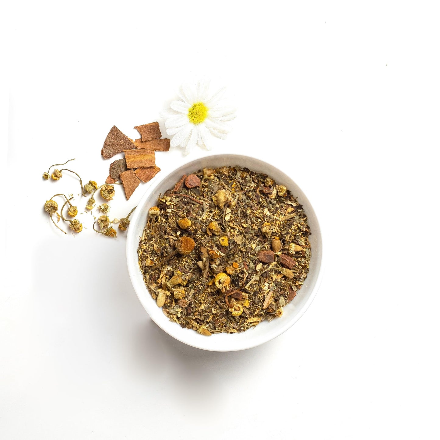 Calm In A Teacup Tea, Chamomile Lemon Balm loose leaf tea for sleep and relaxation, Organic Ingredients