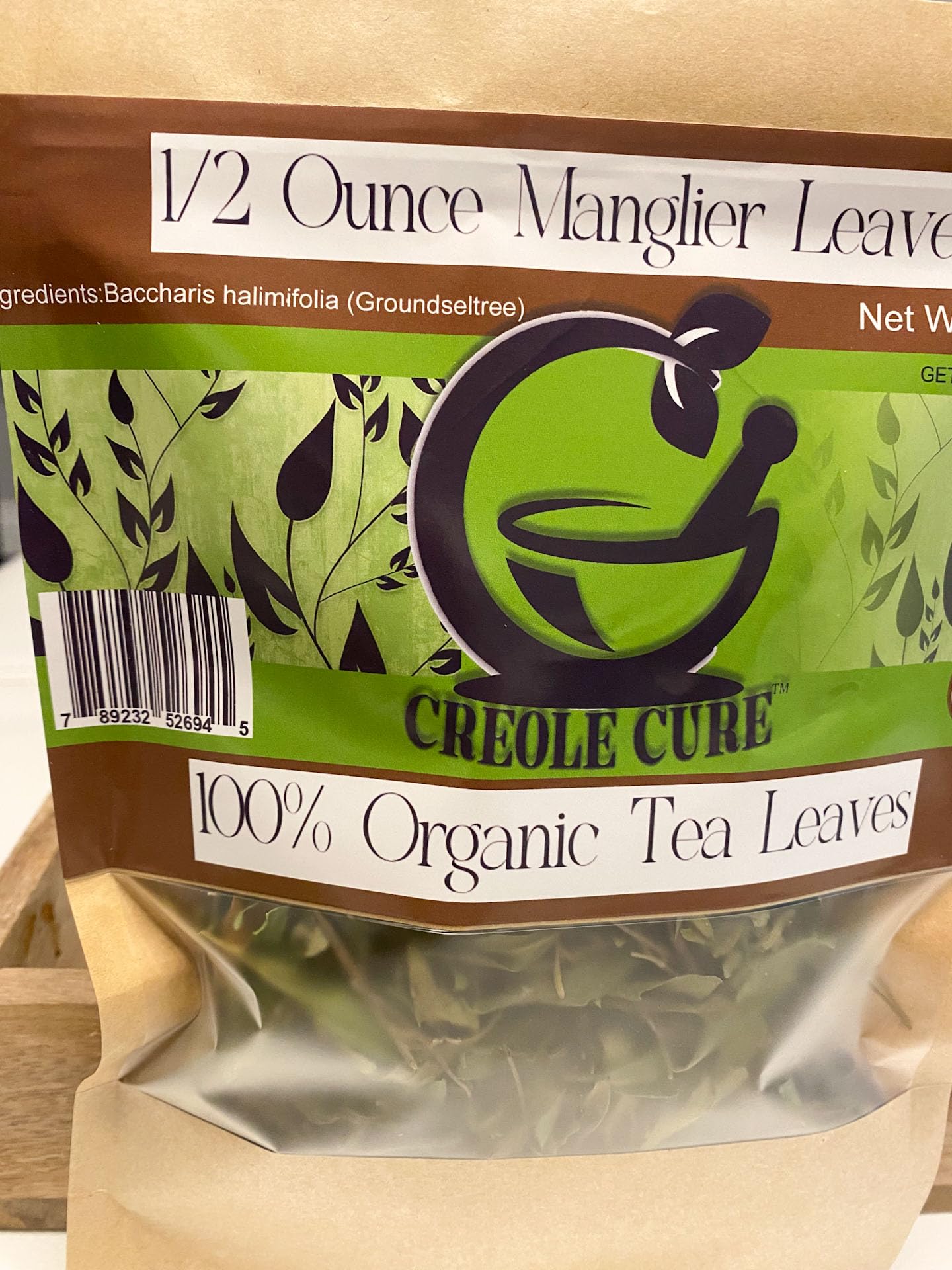 CreoleCure - 1/2 Oz - Whole Manglier Tea Leaves -Wellness Tea - 100% Organic