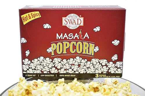 Spicy Popcorn Hot and Spicy Masala Popcorn 3 Microwaveable Packets in 1 Box