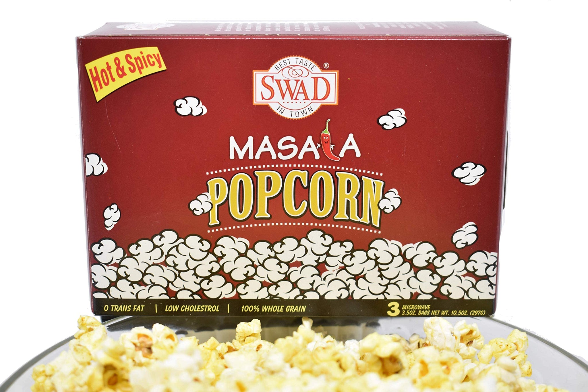 Spicy Popcorn Hot and Spicy Masala Popcorn 3 Microwaveable Packets in 1 Box