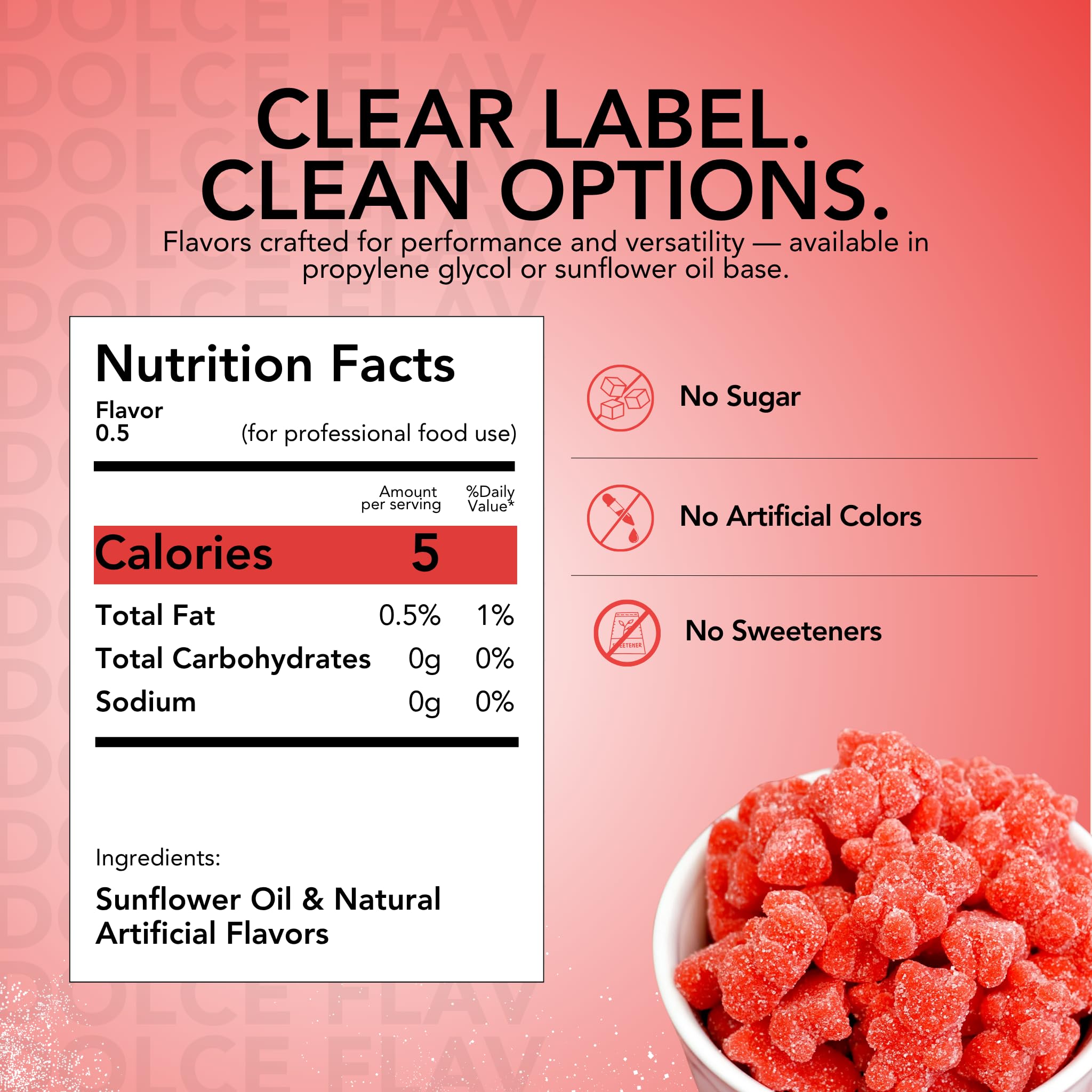 Dolce Flav Strawberry Extract - 2 Ounce Oil-Soluble Kosher, Sugar-Free, Concentrated Berry Flavor for Candy, Chocolates & Desserts, Includes Measured